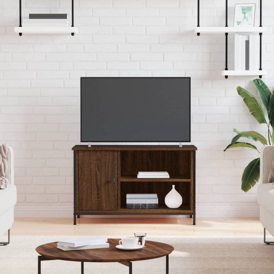 VidaXL -Tv-meubel-80x40x50-cm-bewerkt-hout-bruineikenkleurig - Foto 3