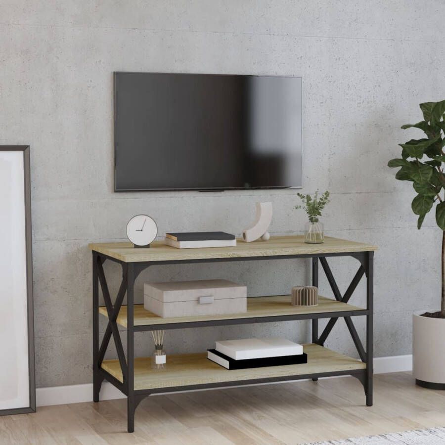 VidaXL -Tv-meubel-80x40x50-cm-bewerkt-hout-sonoma-eikenkleurig - Foto 3