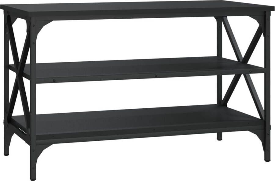 VidaXL -Tv-meubel-80x40x50-cm-bewerkt-hout-zwart - Foto 2