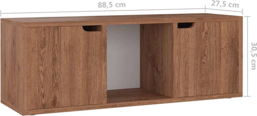 VidaXL -Tv-meubel-88 5x27 5x30 5-cm-bewerkt-hout-bruin-eikenkleurig - Foto 3