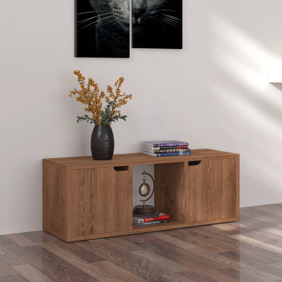 VidaXL -Tv-meubel-88 5x27 5x30 5-cm-bewerkt-hout-bruin-eikenkleurig