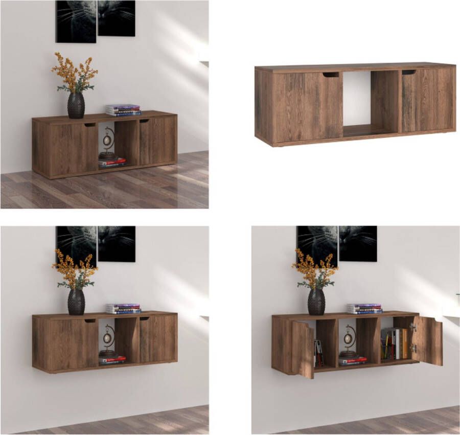VidaXL Tv-meubel 88-5x27-5x30-5 cm spaanplaat gerookt eiken Tv-meubel Tv-meubels Tv-meubelen Tv-meubilair