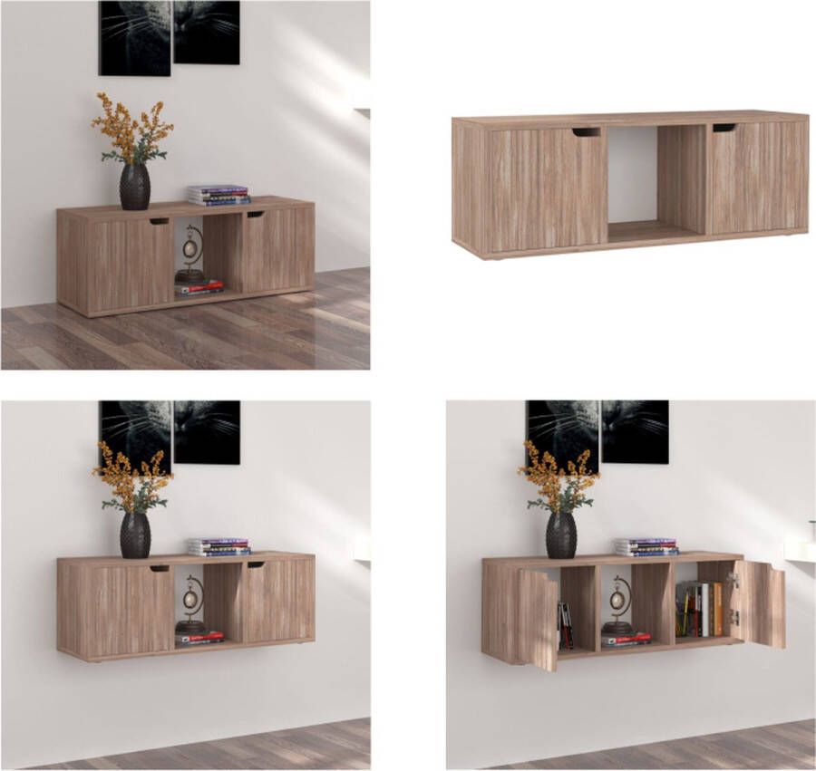 VidaXL Tv-meubel 88-5x27-5x30-5 cm spaanplaat grijs sonoma eiken Tv-meubel Tv-meubels Tv-meubelen Tv-meubilair