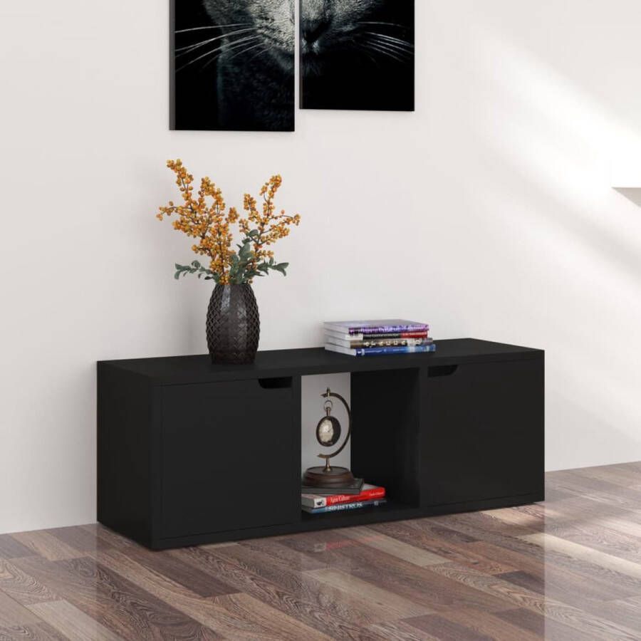 VidaXL -Tv-meubel-88 5x27 5x30 5-cm-spaanplaat-zwart
