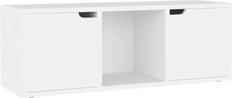 VidaXL Tv-meubel 88.5x27.5x30.5 cm spaanplaat wit - Foto 2