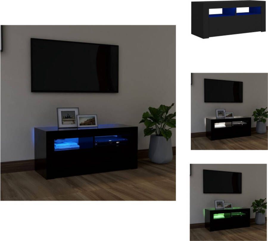 VidaXL Tv-kast Tv-kasten Televisiekast Televisiekasten Tv-meubel met LED-verlichting 90x35x40 cm zwart