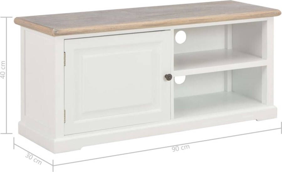 VidaXL -Tv-meubel-90x30x40-cm-hout-wit