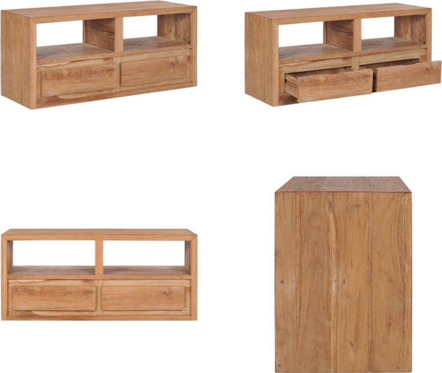 VidaXL Tv-meubel 90x30x40 cm massief teakhout Tv-meubel Tv-kasten Tv-standaard Tv-standaards