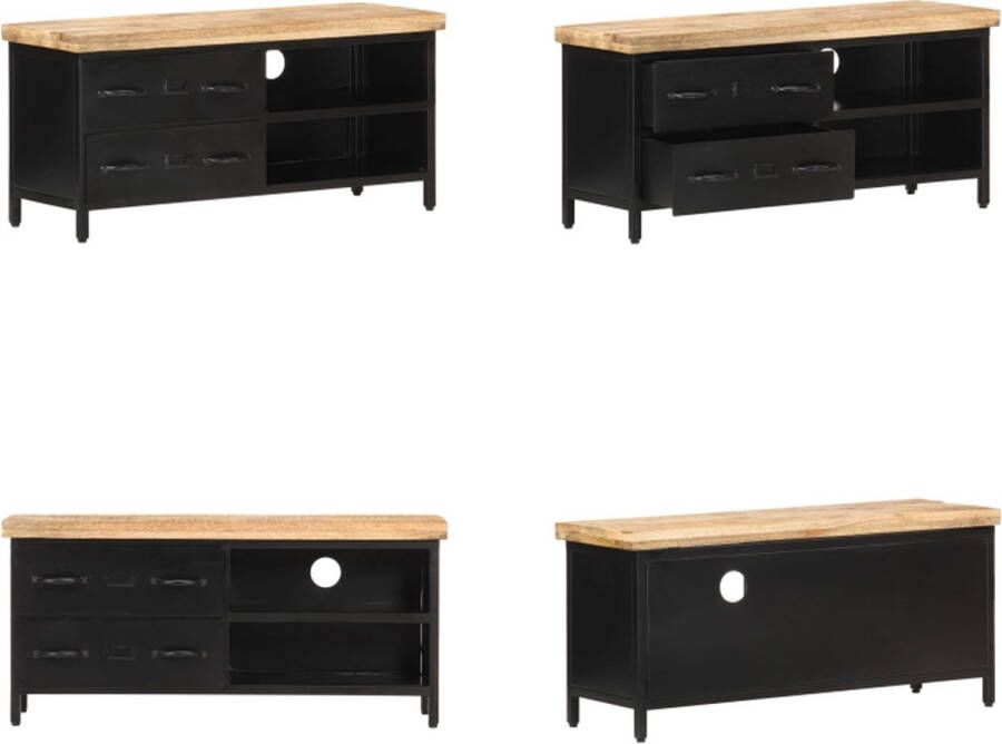 VidaXL Tv-meubel 90x30x41 cm ruw mangohout Tv-meubel Tv-meubelen Tv-meubels Tv-meubilair