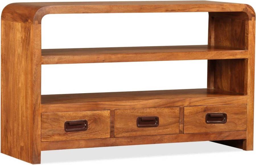 VidaXL Tv-meubel 90x30x55 cm Massief Acaciahout Tv-meubel Acacia Hout Salon Meubilair Kast Boekenplank Media Kast Vintage Tv Stand - Foto 2