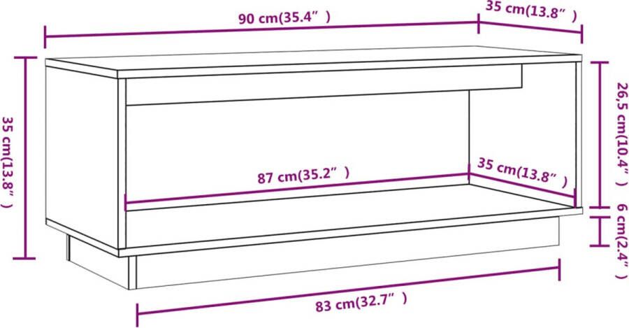 VidaXL -Tv-meubel-90x35x35-cm-massief-grenenhout - Foto 3