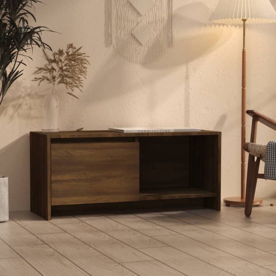 VidaXL -Tv-meubel-90x35x40-cm-bewerkt-hout-bruin-eikenkleur - Foto 1