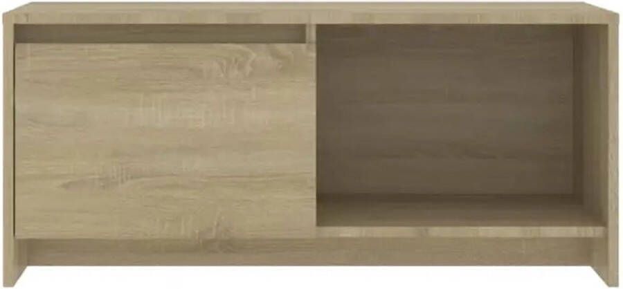 VidaXL -Tv-meubel-90x35x40-cm-bewerkt-hout-gerookt-eikenkleurig - Foto 4