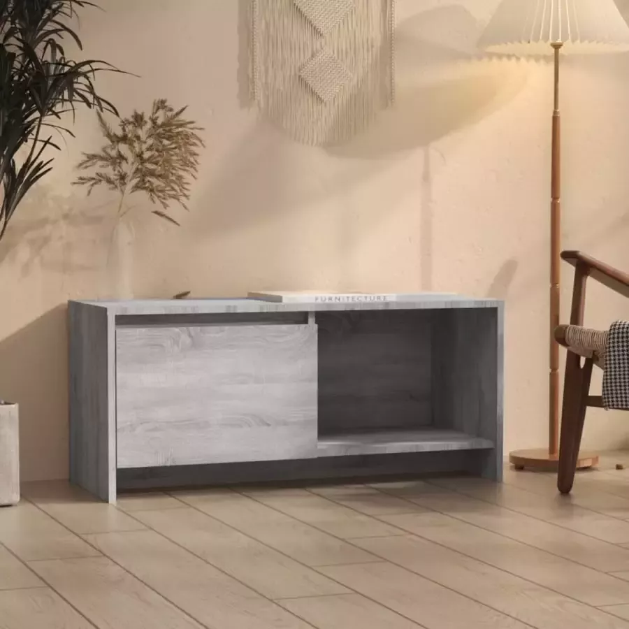 VidaXL -Tv-meubel-90x35x40-cm-bewerkt-hout-grijs-sonoma-eikenkleurig - Foto 1