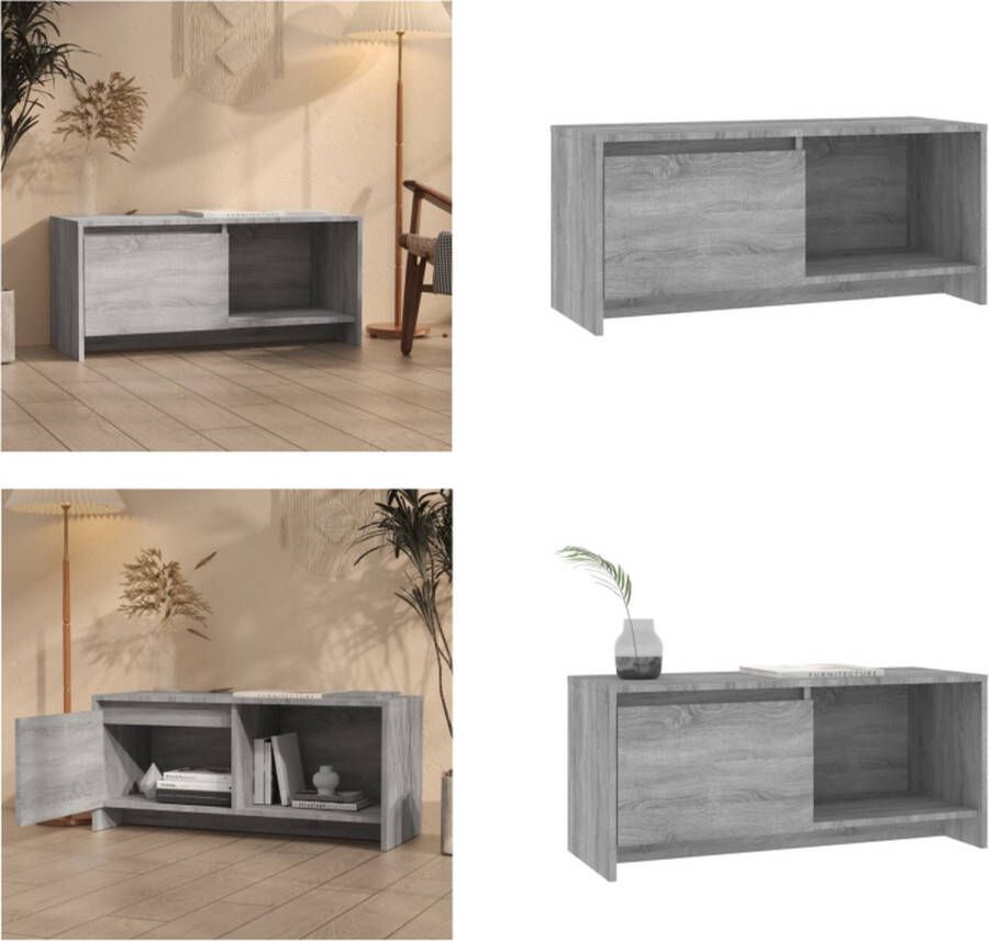 VidaXL Tv-meubel 90x35x40 cm spaanplaat grijs sonoma eikenkleurig Tv-kast Tv-kasten Tv-standaard Wandtafel