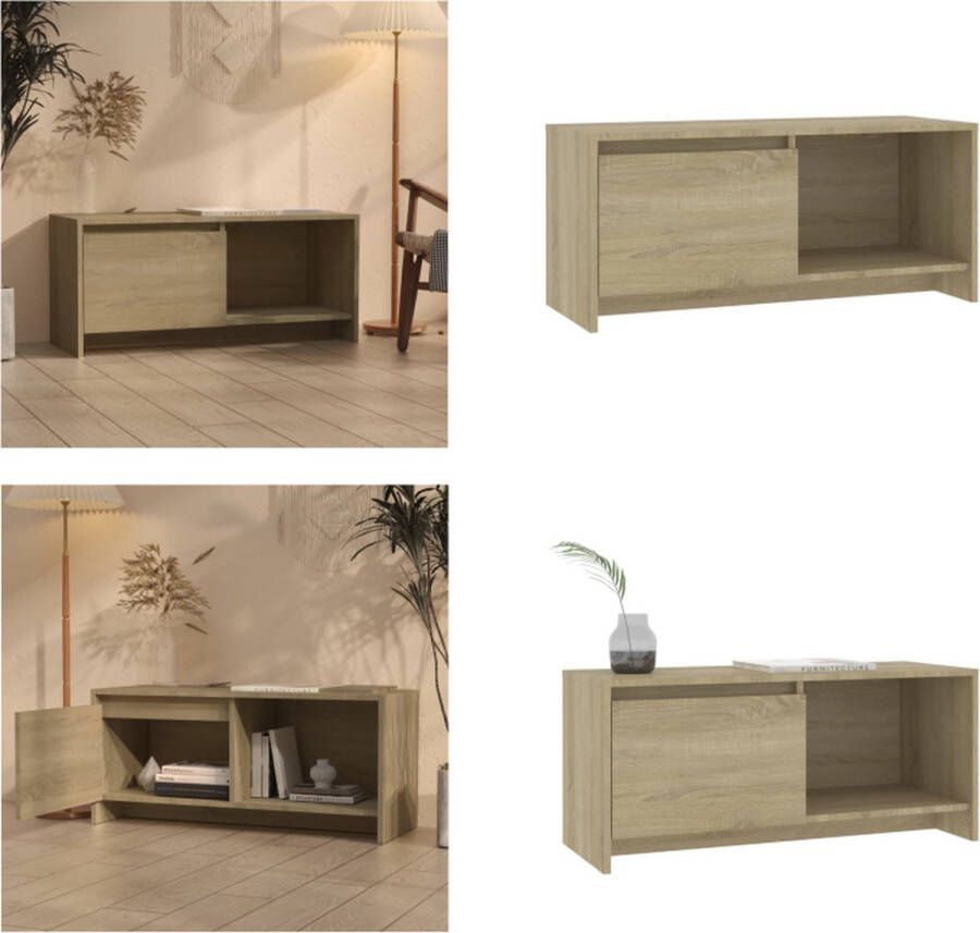 VidaXL Tv-meubel 90x35x40 cm spaanplaat sonoma eikenkleurig Tv-kast Tv-kasten Tv-standaard Wandtafel