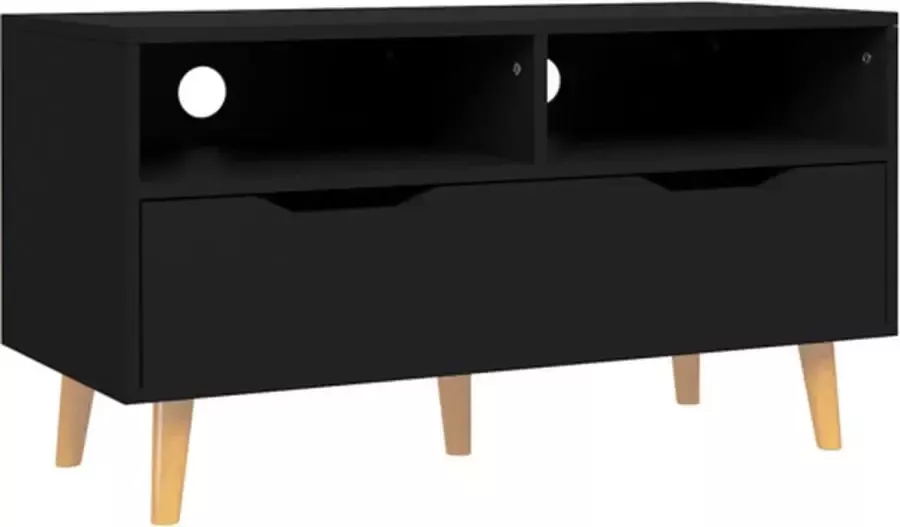 VidaXL -Tv-meubel-90x40x48 5-cm-bewerkt-hout-zwart - Foto 4
