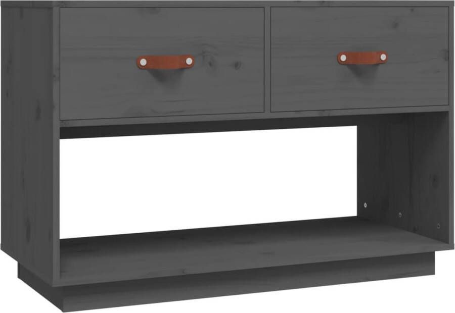 VidaXL TV-meubel 90x40x60 cm Massief grenenhout Grijs TV Kast Houten TV Kast Grenoble Hout Tv Tafel Salontafel Media Kast Opbergkast