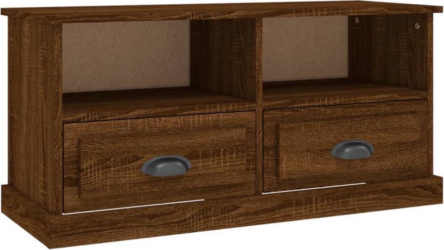VidaXL -Tv-meubel-93x35 5x45-cm-bewerkt-hout-bruineikenkleurig - Foto 2