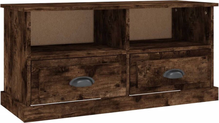 VidaXL -Tv-meubel-93x35 5x45-cm-bewerkt-hout-gerookt-eikenkleurig - Foto 2