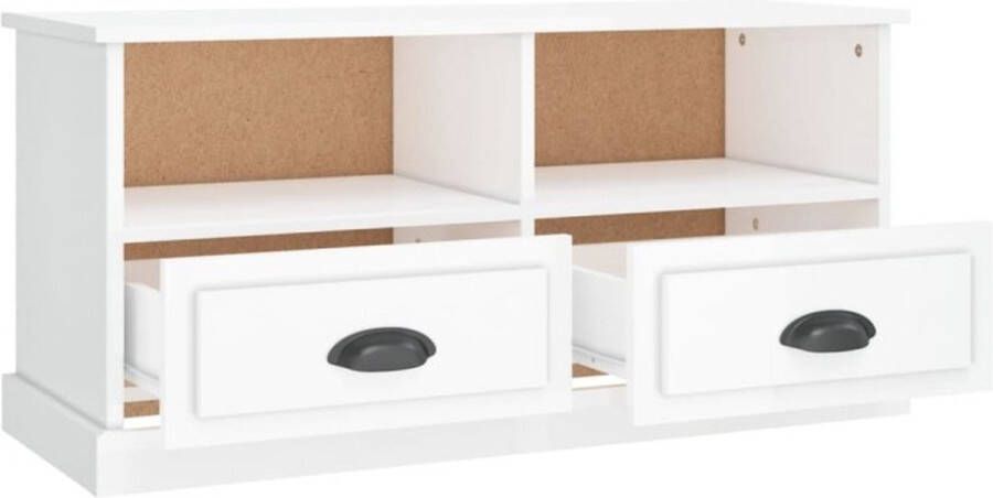 VidaXL -Tv-meubel-93x35 5x45-cm-bewerkt-hout-hoogglans-wit - Foto 4
