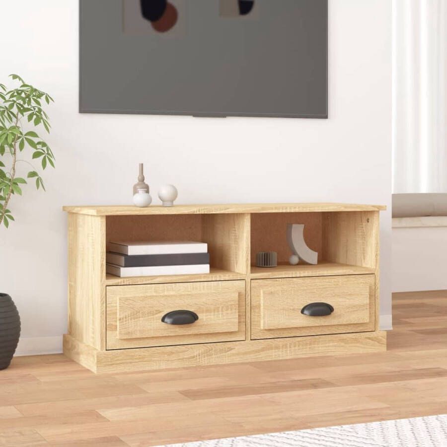 VidaXL -Tv-meubel-93x35 5x45-cm-bewerkt-hout-sonoma-eikenkleurig