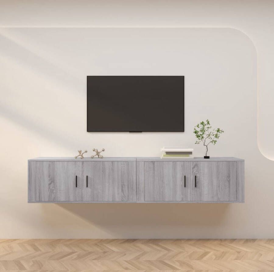 VidaXL Tv meubel aan de muur 100x34 5x40 cm spaanplaat grijs