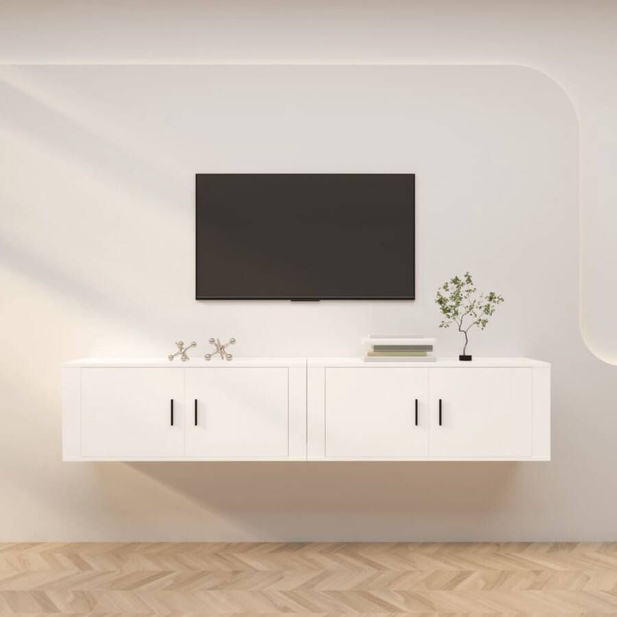 VidaXL Tv meubel aan de muur 100x34 5x40 cm spaanplaat wit