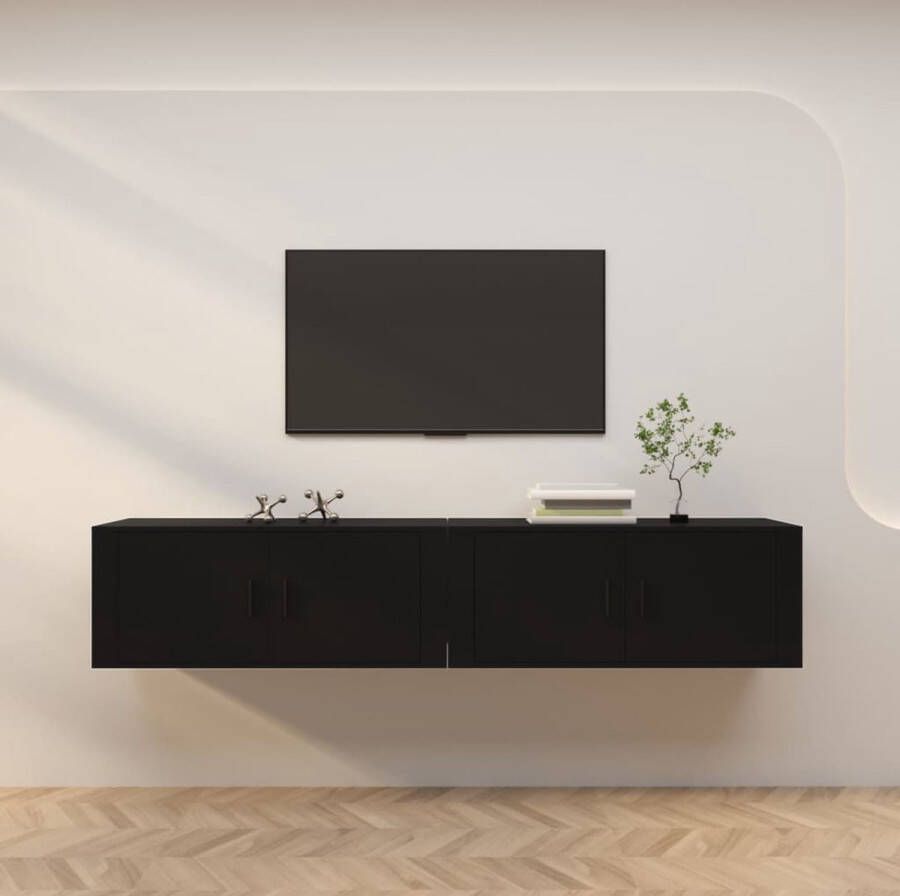 VidaXL Tv meubel aan de muur 100x34 5x40 cm spaanplaat zwart