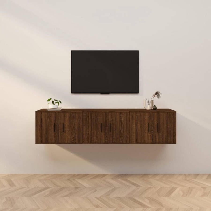 VidaXL Tv meubel aan de muur spaanplaat 171x34 5x40 cm kleur bruin eiken
