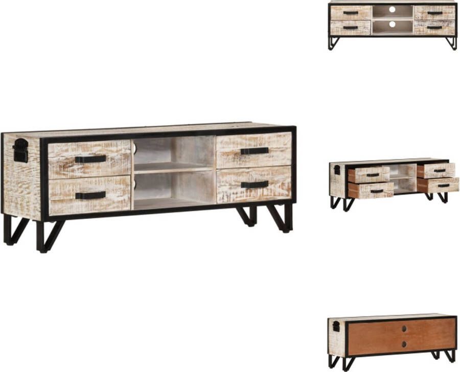 VidaXL Tv-meubel Tv-meubelen Tv-meubels Tv-meubilair Tv-meubel 110x30x41 cm massief acaciahout - Foto 2