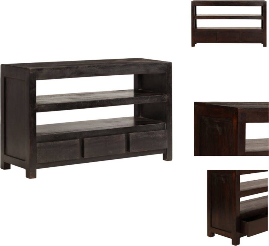VidaXL Tv-meubel Tv-meubelen Tv-meubels Tv-meubilair Tv-meubel 90x30x55 cm massief acaciahout donkerbruin - Foto 2