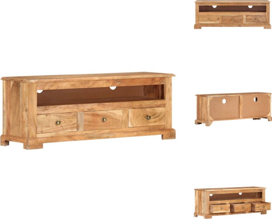 VidaXL Tv-kast Tv-kasten Tv-meubel Hifi-meubel Tv-meubel 110x30x40 cm massief acaciahout bruin - Foto 2