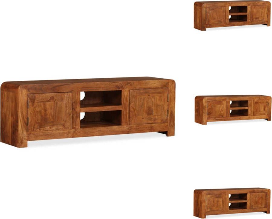 VidaXL Tv-kast Tv-kasten Tv-meubel Tv-meubels Tv-meubel 120x30x40 cm massief hout met honingafwerking - Foto 2