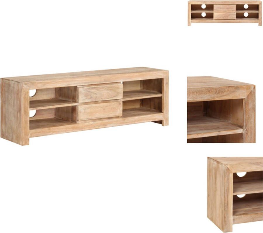 VidaXL Tv-meubel Tv-meubelen Tv-meubels Tv-meubilair Tv-meubel 120x30x40 cm massief acaciahout lichtbruin