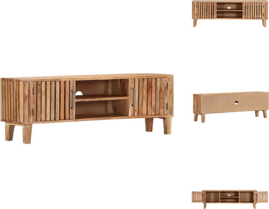 VidaXL Tv-meubel Tv-meubels Tv-meubelen Tv-meubilair Tv-meubel 130x30x45 cm massief acaciahout - Foto 2