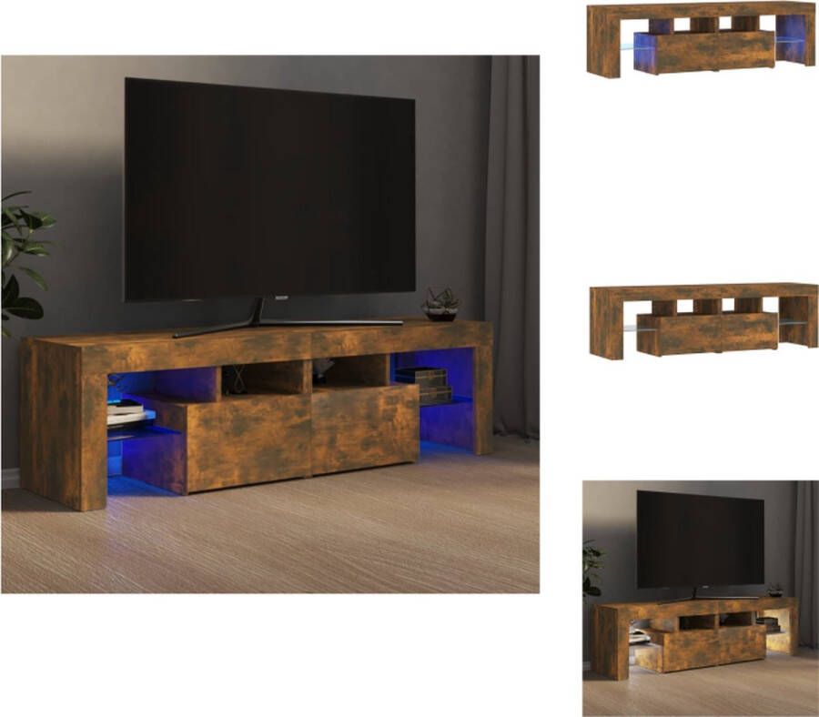 VidaXL Tv-kast Tv-kasten Tv-meubel Hifi-meubel Tv-meubel LED-verlichting 140x36 5x40 cm gerookt eikenkleurig