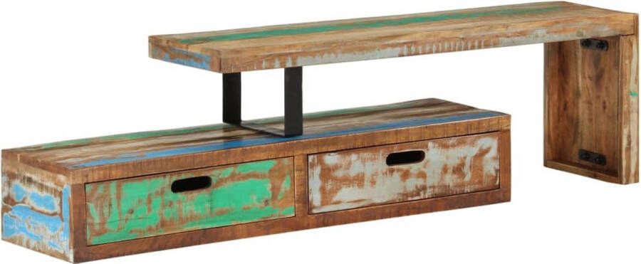 VidaXL TV-meubel Antieke Stijl Hout 112x30x40 112x30x20 cm Massief gerecycled hout Kast