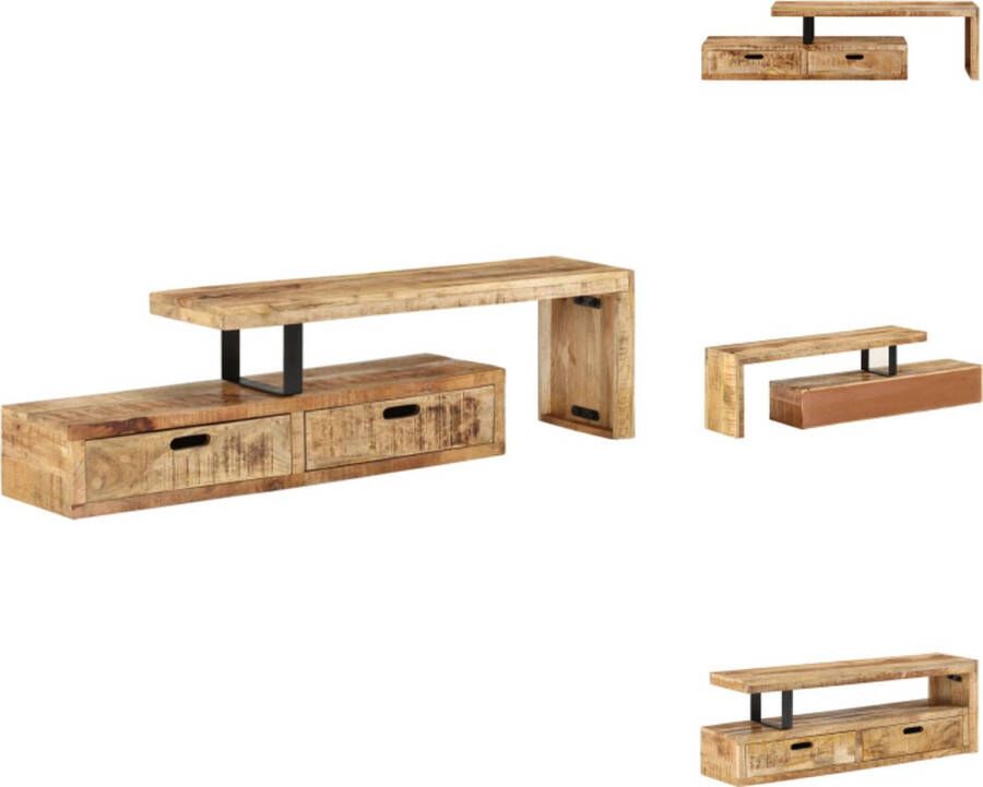 VidaXL TV-meubel Antieke Stijl Hout Massief Mangohout 112 x 30 x 40 cm Inclusief handleiding Kast