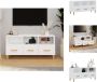 VidaXL TV-meubel Basic Wit 102 x 36 x 50 cm Bewerkt hout en massief eucalyptushout Kast - Thumbnail 2