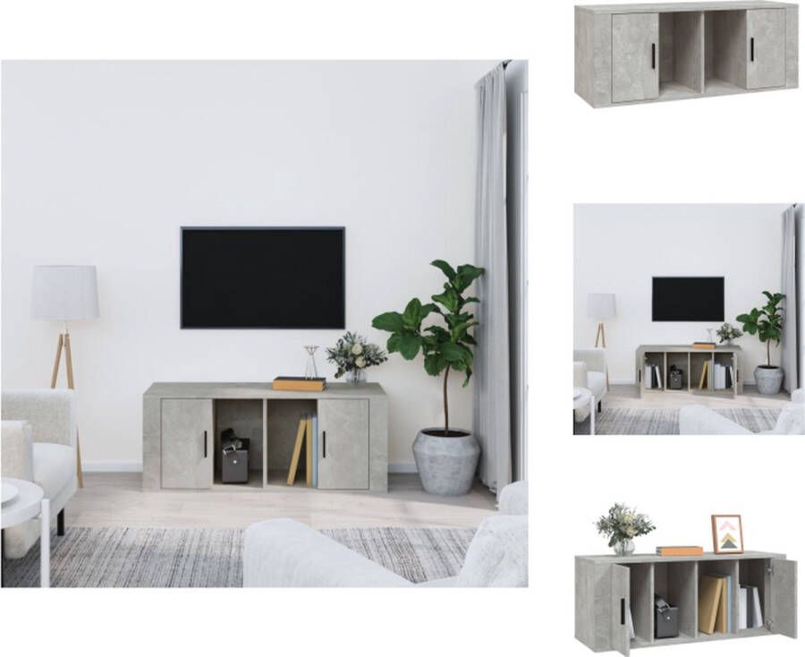 vidaXL TV-meubel Betongrijs 100 x 35 x 40 cm Stijlvol en praktisch Kast