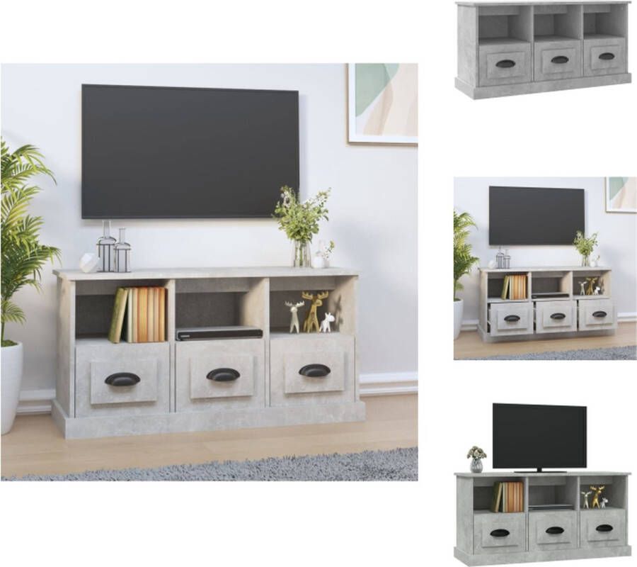 vidaXL TV-meubel Betongrijs 100x35x50 cm Trendy design Kast