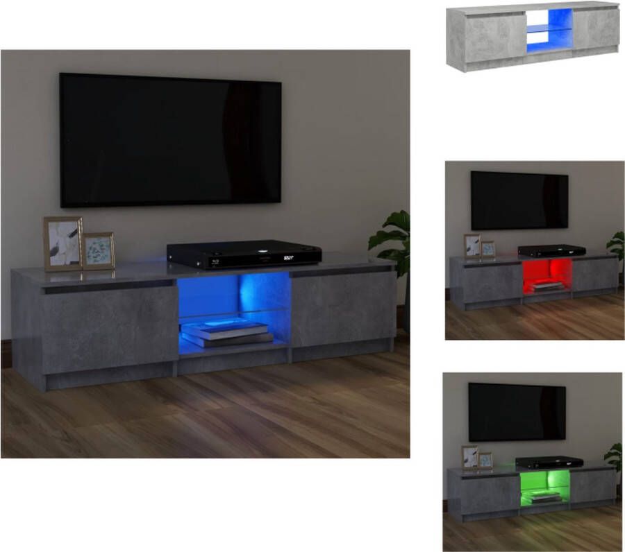 VidaXL Tv-kast Tv-kasten Televisiekast Televisiekasten Tv-meubel met LED-verlichting 120x30x35 5 cm betongrijs