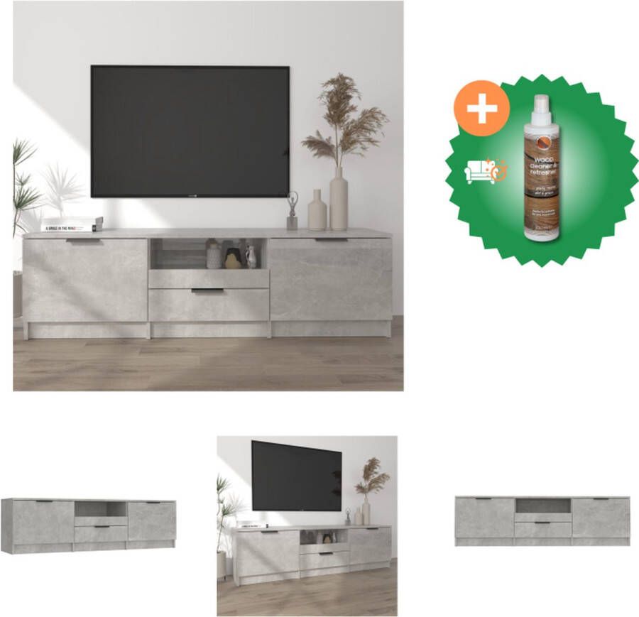 VidaXL TV-meubel Betongrijs 140x35x40 cm praktisch en trendy Kast Inclusief Houtreiniger en verfrisser
