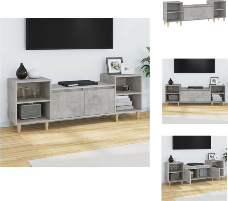 VidaXL Tv-kast Tv-kasten Tv-meubel Hifi-meubel Tv-meubel 160x35x55 cm bewerkt hout betongrijs - Foto 2