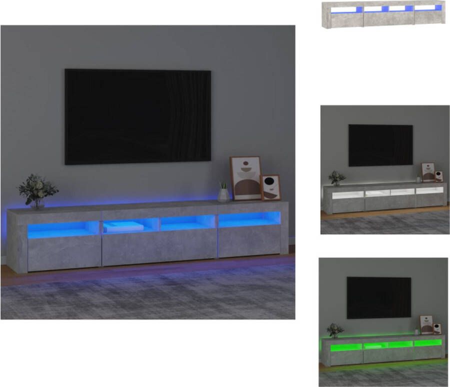 VidaXL Tv-kast Tv-kasten Tv-meubel Met LED-verlichting Tv-meubel met LED-verlichting 210x35x40 cm betongrijs