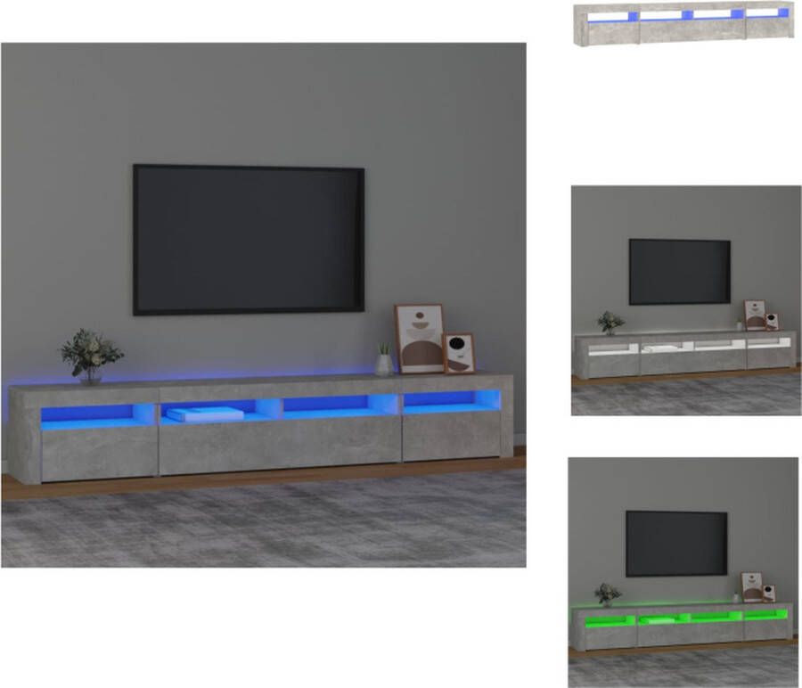 VidaXL Tv-kast Tv-kasten Tv-meubel Met LED-verlichting Tv-meubel met LED-verlichting 240x35x40 cm betongrijs