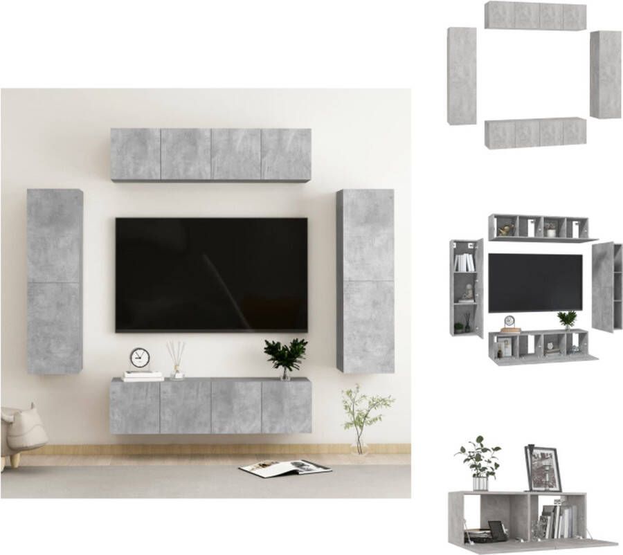 VidaXL TV-meubel Betongrijs 60 x 30 x 30 cm 30.5 x 30 x 110 cm Montage vereist Kast