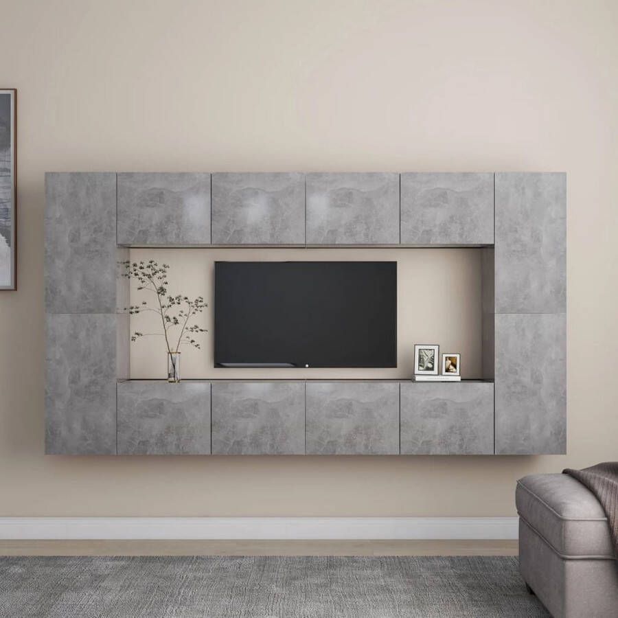 VidaXL Tv-meubel Betongrijs 80 x 30 x 30 cm (L) 30.5 x 30 x 60 cm (M) Kast