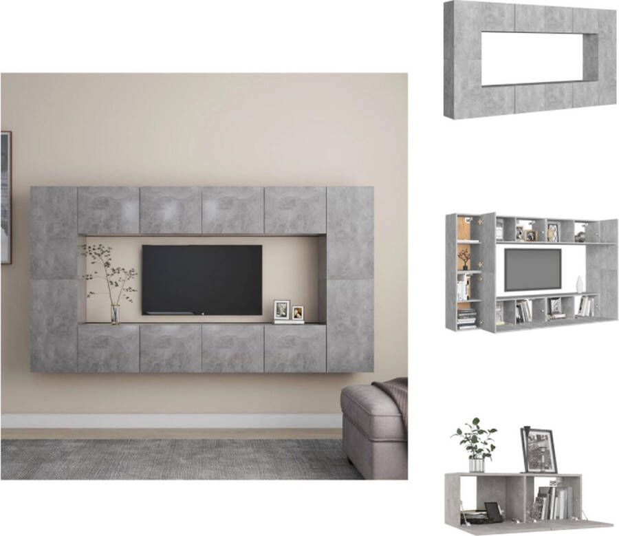 vidaXL Tv-meubel Betongrijs 80 x 30 x 30 cm (L) 30.5 x 30 x 60 cm (M) Kast